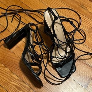 Vince Camuto Black Lace-Up Heels Stiletto Design